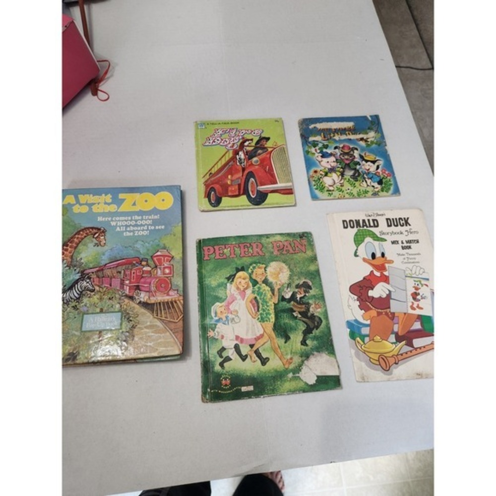 Vintage Childrens Books Lot Tell A Tale A Visit To The Zoo Donald Duck Peter Pan